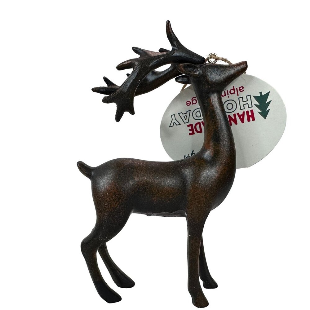 Christmas Ornaments Handmade Holiday Alpine‎ Lodge Set Of 3 Rustic Deer Tree NEW - Picture 14 of 14